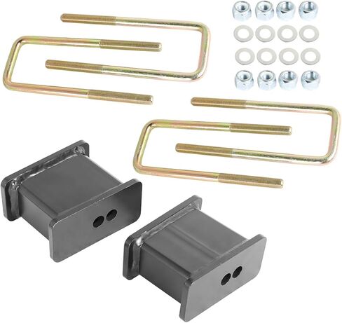 waltyotur 4 Rear Lift Blocks Kit w/Ubolts Replacement for Chevy Silverado GMC Sierra 1500 2007-2018 810040 in Kuwait
