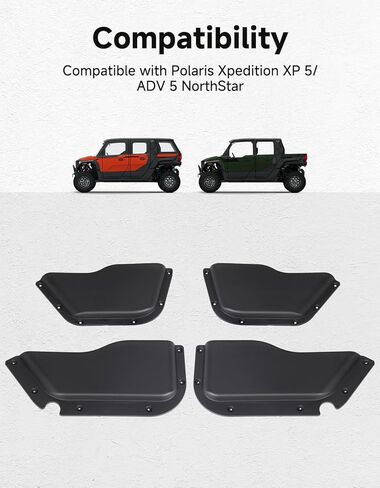 جيوب داخلية للباب من KEMIMOTO متوافقة مع Polaris Xpedition XP 5/ADV 5 Northstar 2024+، حامل أكواب صندوق تخزين للباب الأمامي والخلفي متوافق مع ملحقات Xpedition XP5/ADV5 2024+ (4 قطع) in Kuwait