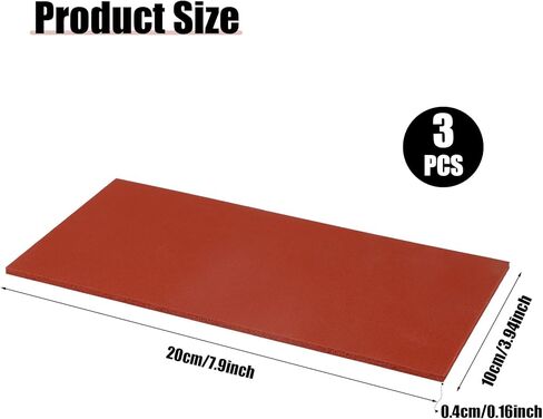 3 Pcs Silicone Heat Press Pad 4" x 8" Heat Resistant Mat for Hat Press, 3mm Thick Small Heat Press Mat for Sublimation, HTV Transfer Vinyl Ironing for Sleeves, Pockets & DIY Crafts, Red in Saudi Arabia