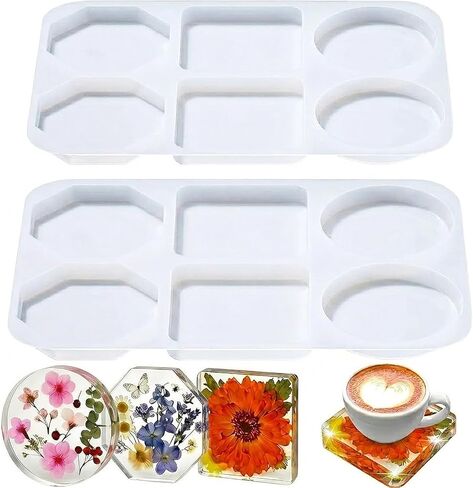 12-Cavity Deep Resin Coaster Molds Silicone,4 Inches Coaster Silicone Molds for Resin, Round Coaster Molds for Epoxy Resi n, for Flower Bouquet Preservation, Cups Mats, DIY Craft Gifts in Saudi Arabia