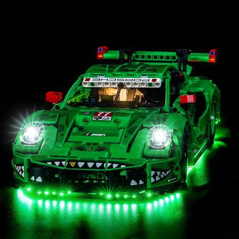 إضاءة LED متوافقة مع سيارة السباق Lego 42224 Porsche 911 GT3 R Rexy AO - مصابيح فقط، مجموعة إضاءة متوافقة مع سيارة السباق Lego 42224 Technic، غير متضمنة النموذج in Kuwait