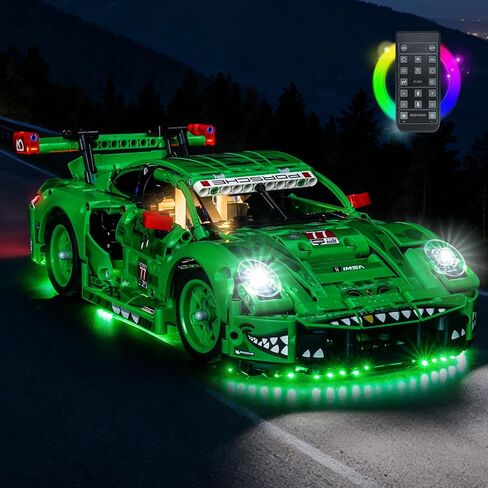 إضاءة LED متوافقة مع سيارة السباق Lego 42224 Porsche 911 GT3 R Rexy AO - مصابيح فقط، مجموعة إضاءة متوافقة مع سيارة السباق Lego 42224 Technic، غير متضمنة النموذج in Kuwait