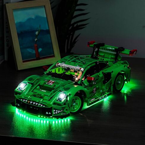 إضاءة LED متوافقة مع سيارة السباق Lego 42224 Porsche 911 GT3 R Rexy AO - مصابيح فقط، مجموعة إضاءة متوافقة مع سيارة السباق Lego 42224 Technic، غير متضمنة النموذج in Kuwait