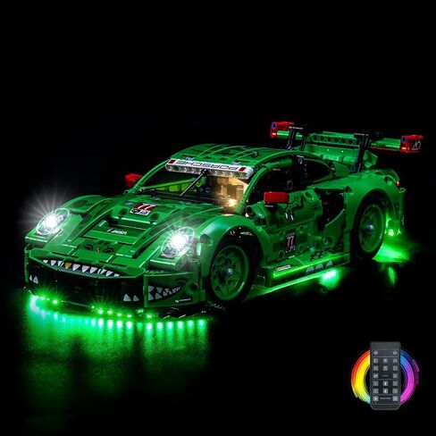 إضاءة LED متوافقة مع سيارة السباق Lego 42224 Porsche 911 GT3 R Rexy AO - مصابيح فقط، مجموعة إضاءة متوافقة مع سيارة السباق Lego 42224 Technic، غير متضمنة النموذج in Kuwait