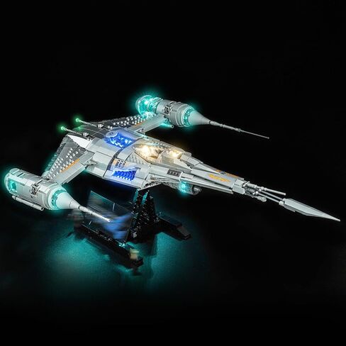 طقم إضاءة LED BrickBling متوافق مع Lego The Mandalorian's N-1 Starfighter، أضواء إبداعية متوافقة مع Lego 75442-باستثناء الوضع (مفتاح حساس للمس مع وظيفة التعتيم) in Kuwait