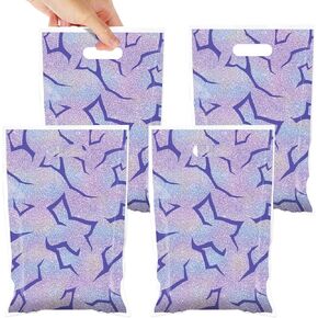 50Pcs Purple Demon party Goodie Bags Demon Birthday Decorations Korean Pop themed Goodie Gift Bags with Handles Purple Energy Pattern Goodie Candy Bag for Rainbow Gradient Music Singer party Decor in Kuwait