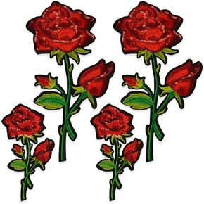 Expo International, Inc 4 Piece LaCara Sequin Rose Iron-On Applique Set | Red Multi | (per Yard) in Saudi Arabia