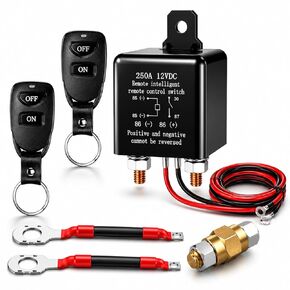 Side Post Remote Battery Disconnect Switch 12V 250A – Battery Cut Off Switch Prevents Battery Drain, Easy Installation Master Isolator for Cars, RV, Truck, Boat in Saudi Arabia