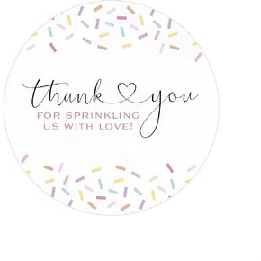 100PCS Colorful Baby Sprinkle Thank You Stickers, 2 Inch Round Labels, “Thank You for Sprinkling Us with Love" Favor Stickers for Baby Shower, Birthday Party, Wedding Favors, Envelopes & Gift Bags in Saudi Arabia