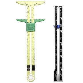 Sewing Gauge Measuring Tool Set 2Pcs, 5-in-1 T-Shaped Sliding Gauge Ruler Fabric Quilting Ruler Essential Sewing Tools for Hemming Seam Allowance Button Hole Marking Knitting Crafting in Kuwait