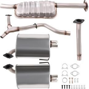 Exhaust Resonator Muffler Pipe System Replacement kit Compatible with 2009-2013 Forester 2.5L H4, OE:432565 432590 432591, 44200-sc000 | EPA in Saudi Arabia