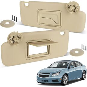 ItranMc Sun Visor Driver&Passenger Side for 2011-2019 Chevy Cruze, Beige, Left&Right Side Car Visor with Mirror,Without Light,Replacement#84126657 84126666 in Saudi Arabia