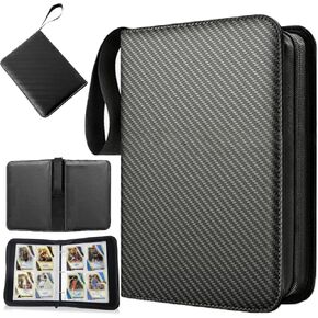 DECORWELL Card Binder 4 Pocket with 50 Removable Sleeves-Can Hold 400 Cards, Portable 4-Pocket Trading Card Binder, PU Collection Binder for MTG, TCG, Sports, Boys and Girls, Black in Saudi Arabia