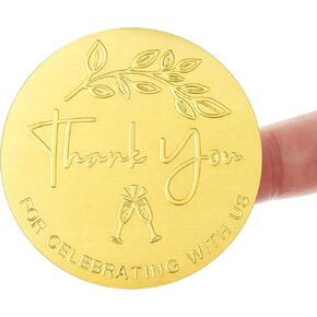 120 PCS Thank You for Celebrating with Us Sticker, Gold Foil Embossed Wedding Stickers Round Favor Tags 1.97 Inch Seal Labels for Gift Packaging Party Decor in Saudi Arabia