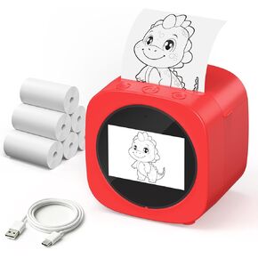 Sticker Box AI Printer: Voice Recognition - Turn Ideas into Reality instantly-Portable Design - Fantastic Birthday Gift for Boys and Girls Ages 3-12-Includes 6 Rolls of Printing Paper - 6 Art Modes in Saudi Arabia