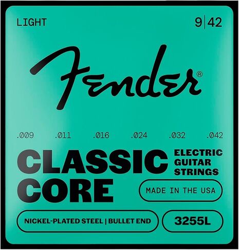 Fender Classic Core Electric Guitar Strings, Nickel Plated Steel, Ball End, 255L .009-.042 in Saudi Arabia
