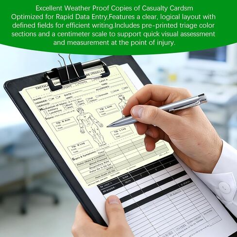 بطاقة قتال لجميع الأحوال الجوية، بطاقات رعاية الإصابات القتالية التكتيكية (TCCC/Mist)، 6 بوصة × 5 بوصة (50) in Kuwait