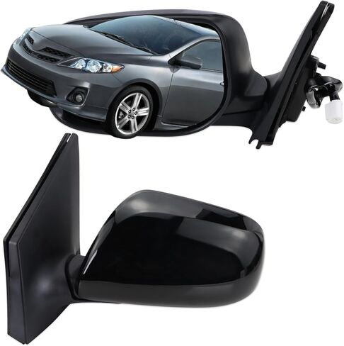 مرآة جانبية للسائق الأيسر متوافقة مع 2009 2010 2011 2012 2013 Toyota Corolla مع زجاج كهربائي يدوي قابل للطي أسود ساخن استبدال #8790902A81 (5 دبابيس) in Saudi Arabia