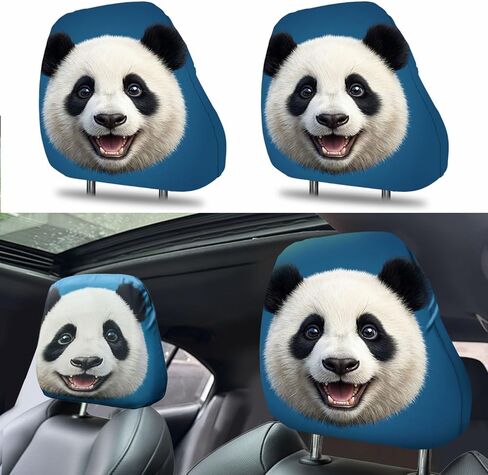 Car Headrest Cover 2 Pack, Stretchy Washable Car Headrest Covers for Women, Hair Protection Anti-Frizz Interior Protector, Universal Fit for Most Cars SUV Truck (Cow Print) in Saudi Arabia