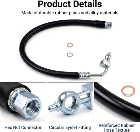Sorello Power Steering Pressure Hose Line Assembly Compatible with Nissan Altima 2007-2012, 2.5L, Pump To Rack, with O-ring & Bushing & Washer, Replace 49720JA000 in Saudi Arabia