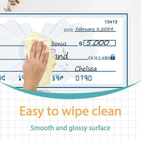 Giant Check | Large Fake Check Award For Presentations, Big Checks For Presentations, Oversized Dry Erase Blank Checks For Presentation - 40 x 16 in Saudi Arabia