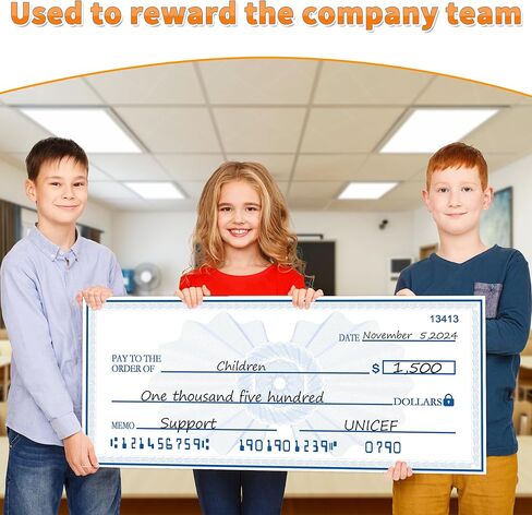 Giant Check | Large Fake Check Award For Presentations, Big Checks For Presentations, Oversized Dry Erase Blank Checks For Presentation - 40 x 16 in Saudi Arabia