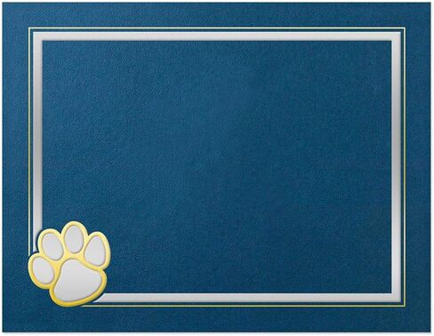PaperDirect Paw Mascot Emblem Certificate Jackets, 9 Inches x 12 Inches Folded, Blue with Gold Foil, Certificate Cover for School, Work, Diplomas, Graduation & Awards, Certificate Holder, 10 Count in Kuwait