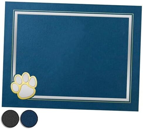 PaperDirect Paw Mascot Emblem Certificate Jackets, 9 Inches x 12 Inches Folded, Blue with Gold Foil, Certificate Cover for School, Work, Diplomas, Graduation & Awards, Certificate Holder, 10 Count in Kuwait
