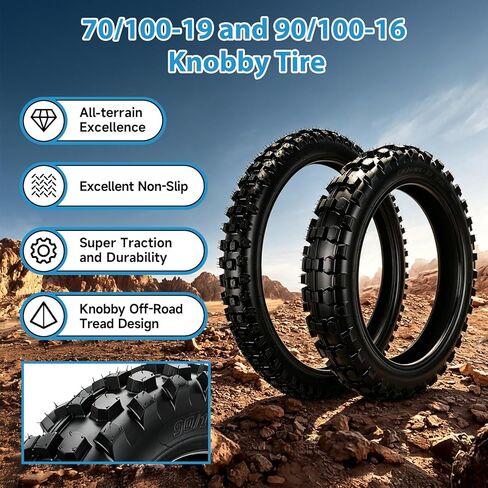 EOPOAYI 70/100-19 و90/100-16 مجموعة الأنبوب الداخلي لإطار الدراجة الترابية لاستبدال CRF150R CRF150F XR100R KLX140L TTR125 KX100 YZ85 Baja DR150 للطرق الوعرة والدراجة الترابية موتوكروس in Kuwait
