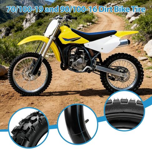 EOPOAYI 70/100-19 و90/100-16 مجموعة الأنبوب الداخلي لإطار الدراجة الترابية لاستبدال CRF150R CRF150F XR100R KLX140L TTR125 KX100 YZ85 Baja DR150 للطرق الوعرة والدراجة الترابية موتوكروس in Kuwait