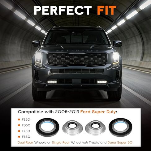 Front Axle Knuckle Vacuum Seals & Hub O-Rings & Tube Dust Seals Kit Compatible with Ford Super Duty 2005-2019 F250 F350 F450 F550 With Dana Super 60 Replace#2017426,2014835,54983 in Kuwait