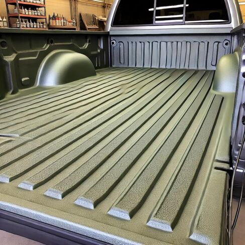 Raptor Truck Bed Liner Kit with Colored Gray Green #34432 Tint and Spray Gun - 4 Liters - Protective Spray On Paint for Coating Trucks, Tailgates, Vehicle Undercoating - Tintable Bedliner Formula in Saudi Arabia
