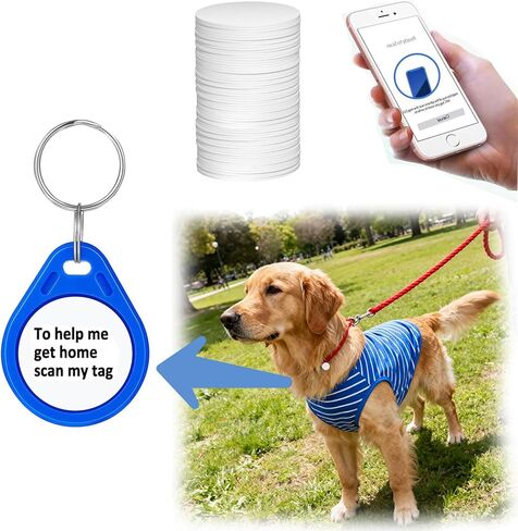 50pcs NFC 215 Tags Stickers, Blank Rewritable NTAG215, Game Character Cards with Adhesive Back, 504 Bytes Memory Compatible with TagMo & NFC Enabled Smart Phones Devices, (25 mm/ 1 Inch) in Saudi Arabia