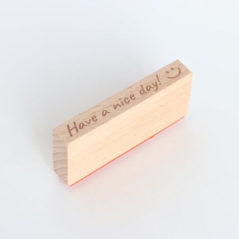 Have a Nice Day Script Wood Rubber Stamp with Smile Face, Decorative Wooden Stamp for Greeting Cards,Thank You Notes, Planner Decoration, Scrapbooking & Envelopes, 2.2'' x 0.3'' Impression Size in Saudi Arabia