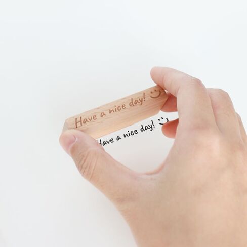 Have a Nice Day Script Wood Rubber Stamp with Smile Face, Decorative Wooden Stamp for Greeting Cards,Thank You Notes, Planner Decoration, Scrapbooking & Envelopes, 2.2'' x 0.3'' Impression Size in Saudi Arabia