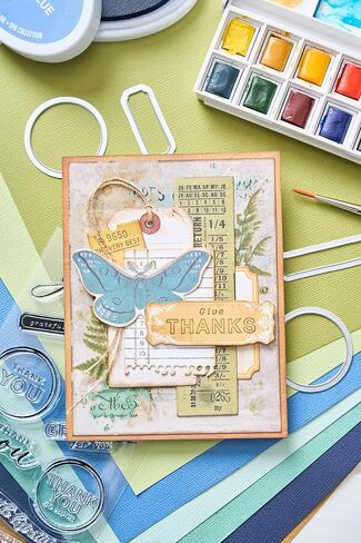 Sizzix A5 Clear Stamps w/Framelits Die Forever Journal Essentials by 49 and Market in Kuwait