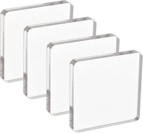PATIKIL Acrylic Stamp Block, 4 Pack Clear Stamping Block Decorative Mounting Blocks Set Rectangle for Wedding Flat Lay Photography Props Scrapbooking DIY Crafts Cards, 3" x 3" in Kuwait