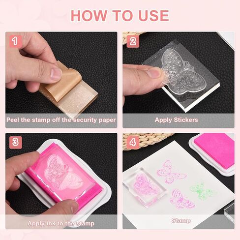 PATIKIL Acrylic Stamp Block, 4 Pack Clear Stamping Block Decorative Mounting Blocks Set Rectangle for Wedding Flat Lay Photography Props Scrapbooking DIY Crafts Cards, 3" x 3" in Kuwait