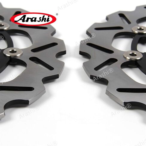 دوارات أقراص الفرامل الأمامية من Arashi لـ Yamaha XT1200Z SUPER TENERE 2010-2021 WORLDCROSSER 2016، XT1200ZE SUPER TENERE 2014-2021، قطع غيار ملحقات الدراجات النارية باللون الأسود in Kuwait