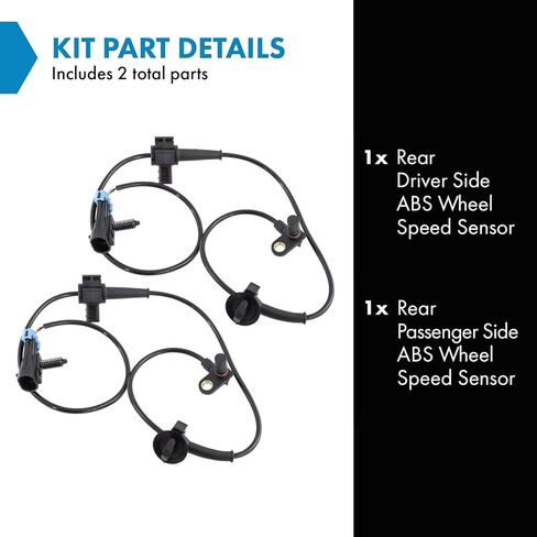 TRQ Rear ABS Wheel Speed Sensor Set Compatible with 2007-2014 Cadillac Escalade Escalade ESV 2007-2013 EXT Chevrolet Avalanche Suburban 1500 Tahoe GMC Yukon Yukon XL 1500 in Kuwait