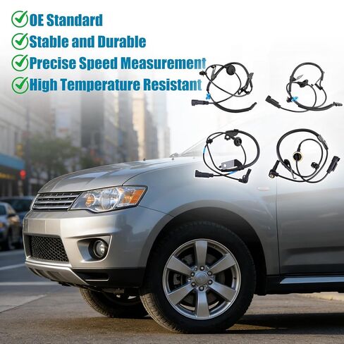 4 قطع مستشعرات سرعة العجلات ABS الأمامية والخلفية اليسرى واليمنى متوافقة مع Mitsubishi Lancer 2008-2017، Outlander Sport 2007-2017، RVR 2011-2017 بديلة لـ 5105064AA 5105065AA 4670A031 4670A032 in Kuwait