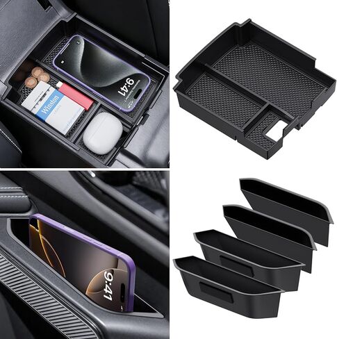 YPHUIKI 5PCS Center Console Organizer Handle Storage for Ford Bronco 2025 2026 4-Door Accessories, Phone Holder Front and Rear Door Grab Handle Pocket Storage Box Tray (Not for 2-Door & Bronco Sport) in Saudi Arabia