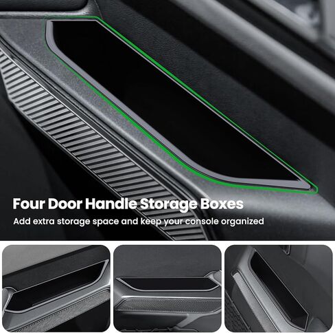 YPHUIKI 5PCS Center Console Organizer Handle Storage for Ford Bronco 2025 2026 4-Door Accessories, Phone Holder Front and Rear Door Grab Handle Pocket Storage Box Tray (Not for 2-Door & Bronco Sport) in Saudi Arabia