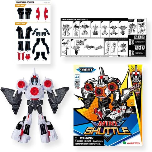 TOBOT GD, MINI Shuttle, Youngtoys Transforming Collectible Vehicle to Robot, Heroes Animation Character Toys for Kids 4 and up Transform Toys Cars, Mini Size 5-inch in Saudi Arabia