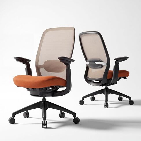 COLAMY Aether Executive Office Chair for Long Hours, One-Touch Easy Adjust Managerial Desk Chair with Levitating Seat Cushion & Pilot-Level Sync Armrests, 300 LBS Mid Back Mesh Computer Chair,Black in Saudi Arabia