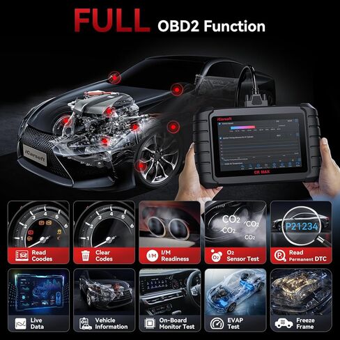iCarsoft CR MAX 2026 Version Bidirectional Scan Tools Full System Diagnosis 49 Services All Active Test OBD2 Scanner Diagnostic Tool Car Code Reader ECU Coding CAN FD Free Update for 10000+ Vehicles in Kuwait