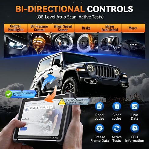 MUCAR 892BT AI Bi-Directional OBD2 Scanner, Full System OBD2 Scanner Diagnostic Tool,35 Services,ECU Coding,FCA Autoauth,CANFD&DOIP,for Car Owners, DIYer, Technicians, Inspectors, Trainees and Others in Saudi Arabia