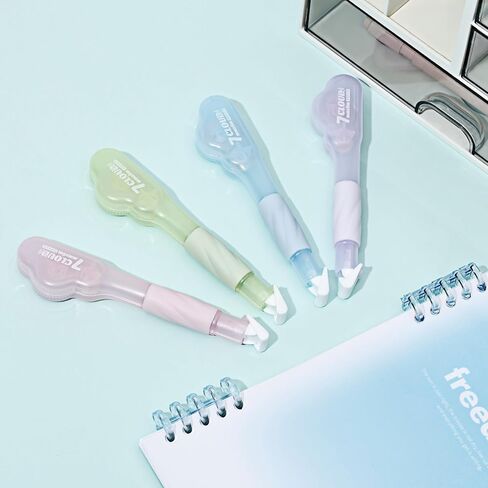 Temiary 4 Pack Correction Tape Pen, 0.27 in x 78.7 Ft White Smooth Pull Out Tape Pens for Writing, Tear Resistant Easy to Use Applicator for Instant Corrections School Office Supplies (Morandi) in Kuwait