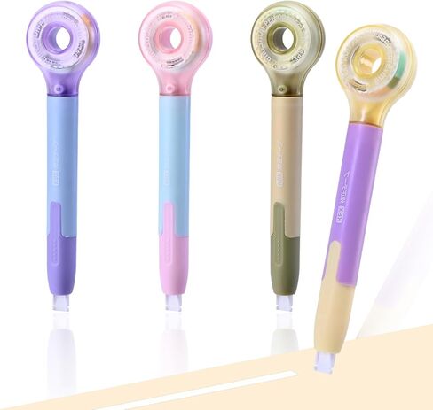 Temiary 4 Pack Correction Tape Pen, 6M/256" x 0.2" White Smooth Pull Out Tape Pens, Quick Dry Easy to Use Applicator for Instant Corrections Study and Office Supplies (Macaron) in Kuwait