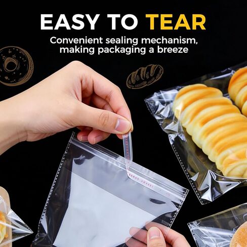 250 Pcs Cookie Bags,4×6 Inches Clear Self Sealing Cellophane Bags, Clear Cookie Bag For Candy,Packaging Cookies, Gifts ＆ Product Display in Saudi Arabia